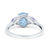 Art Deco Oval Natural Stone Trio Ring