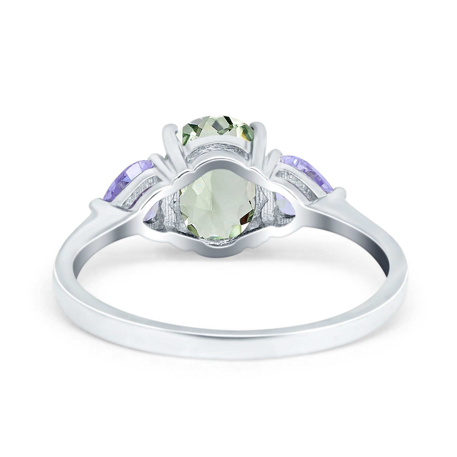 Art Deco Oval Natural Stone Trio Ring