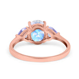 Art Deco Oval Natural Stone Trio Ring