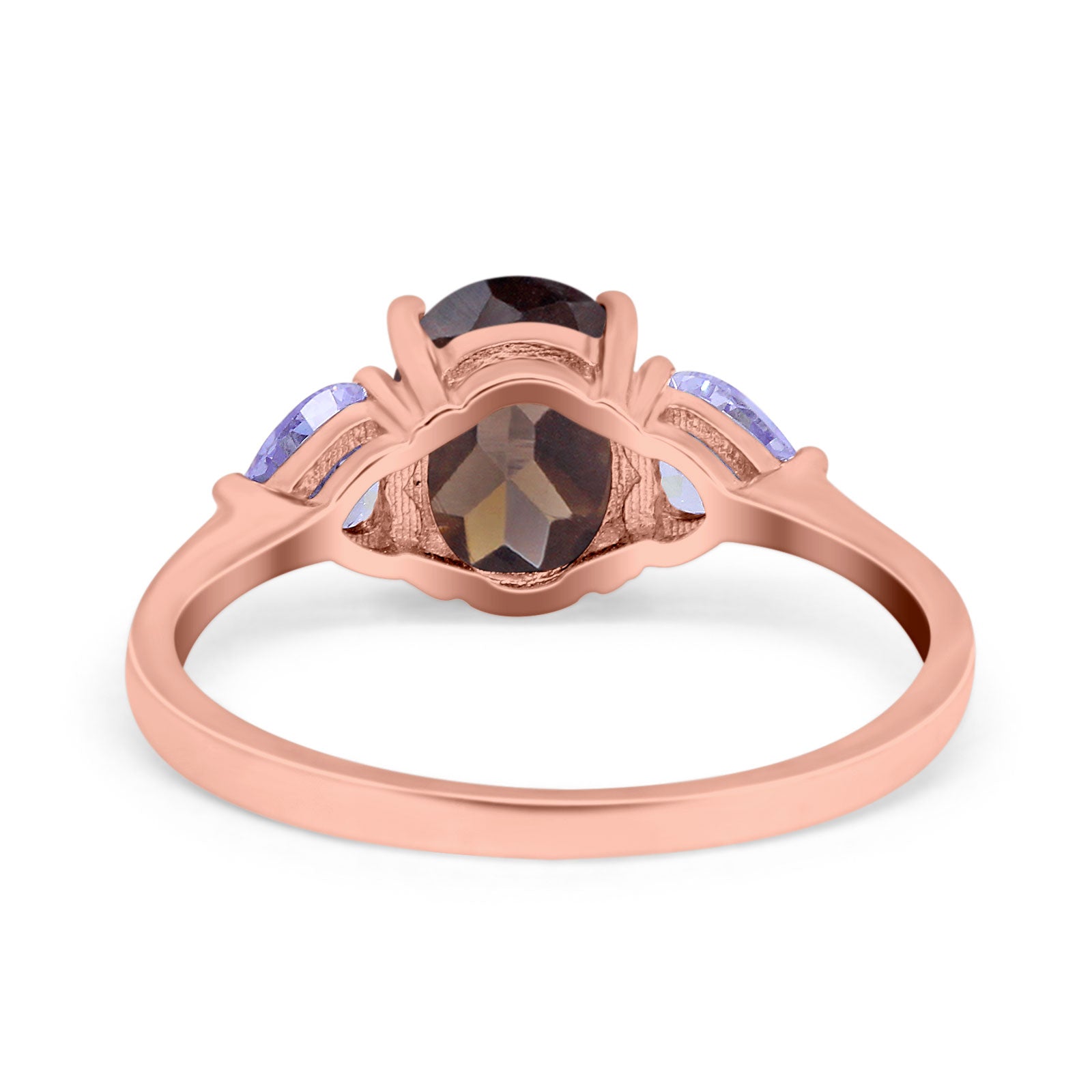 Art Deco Oval Natural Stone Trio Ring