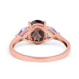 Art Deco Oval Natural Stone Trio Ring
