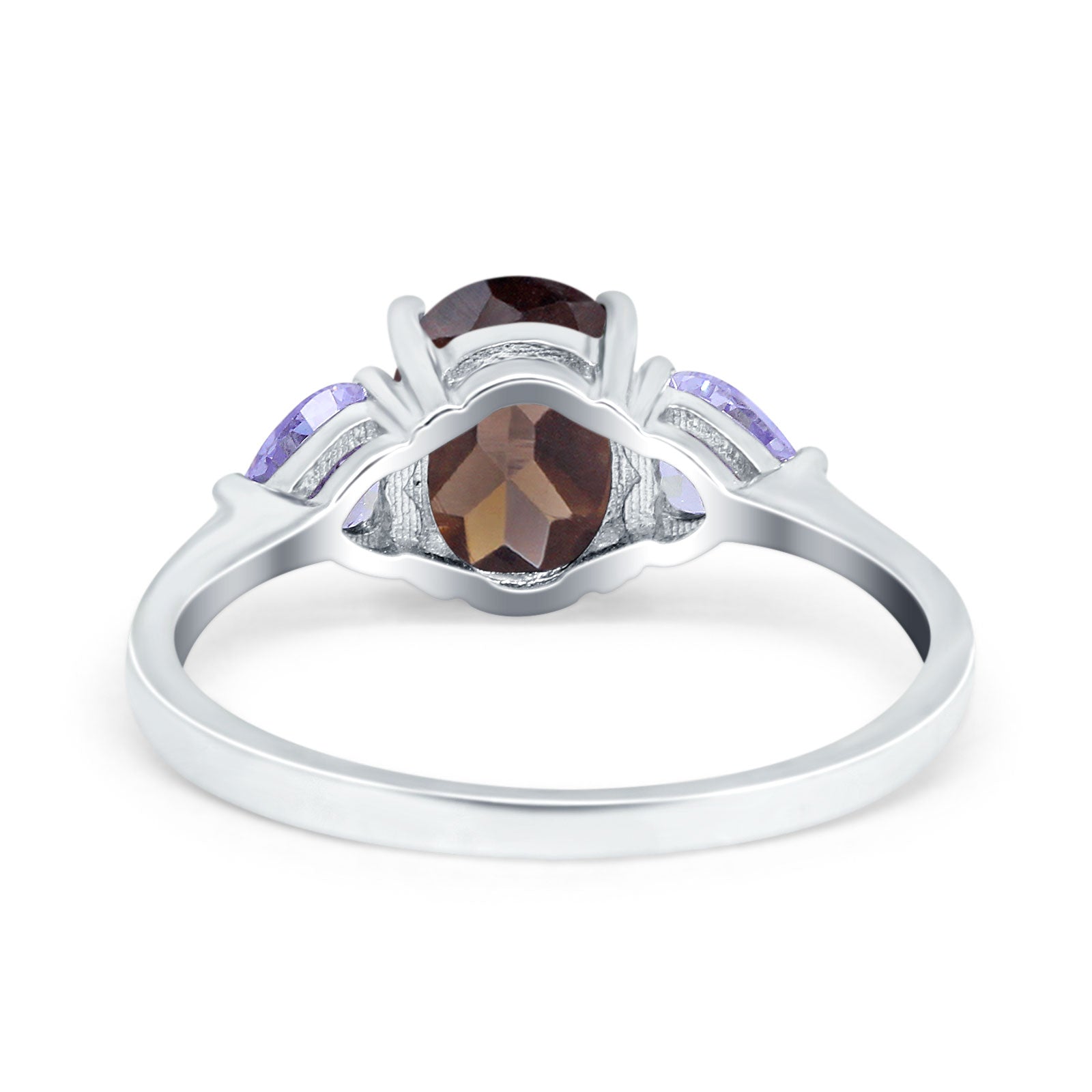 Art Deco Oval Natural Stone Trio Ring