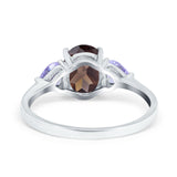 Art Deco Oval Natural Stone Trio Ring