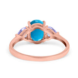 Art Deco Oval Natural Stone Trio Ring