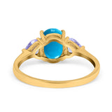 Art Deco Oval Natural Stone Trio Ring