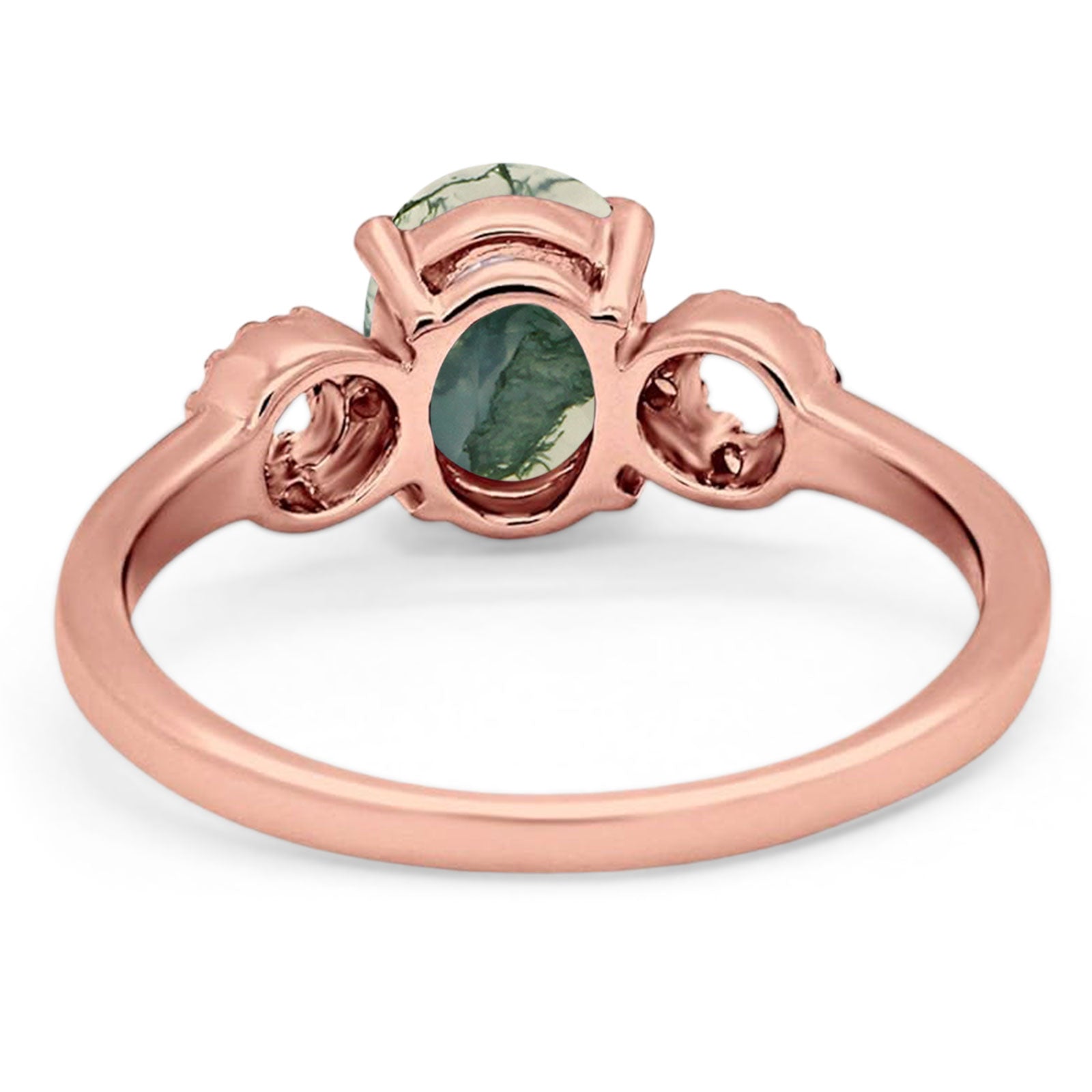Art Deco Oval Natural Stone Filigree Ring