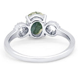 Art Deco Oval Natural Stone Filigree Ring