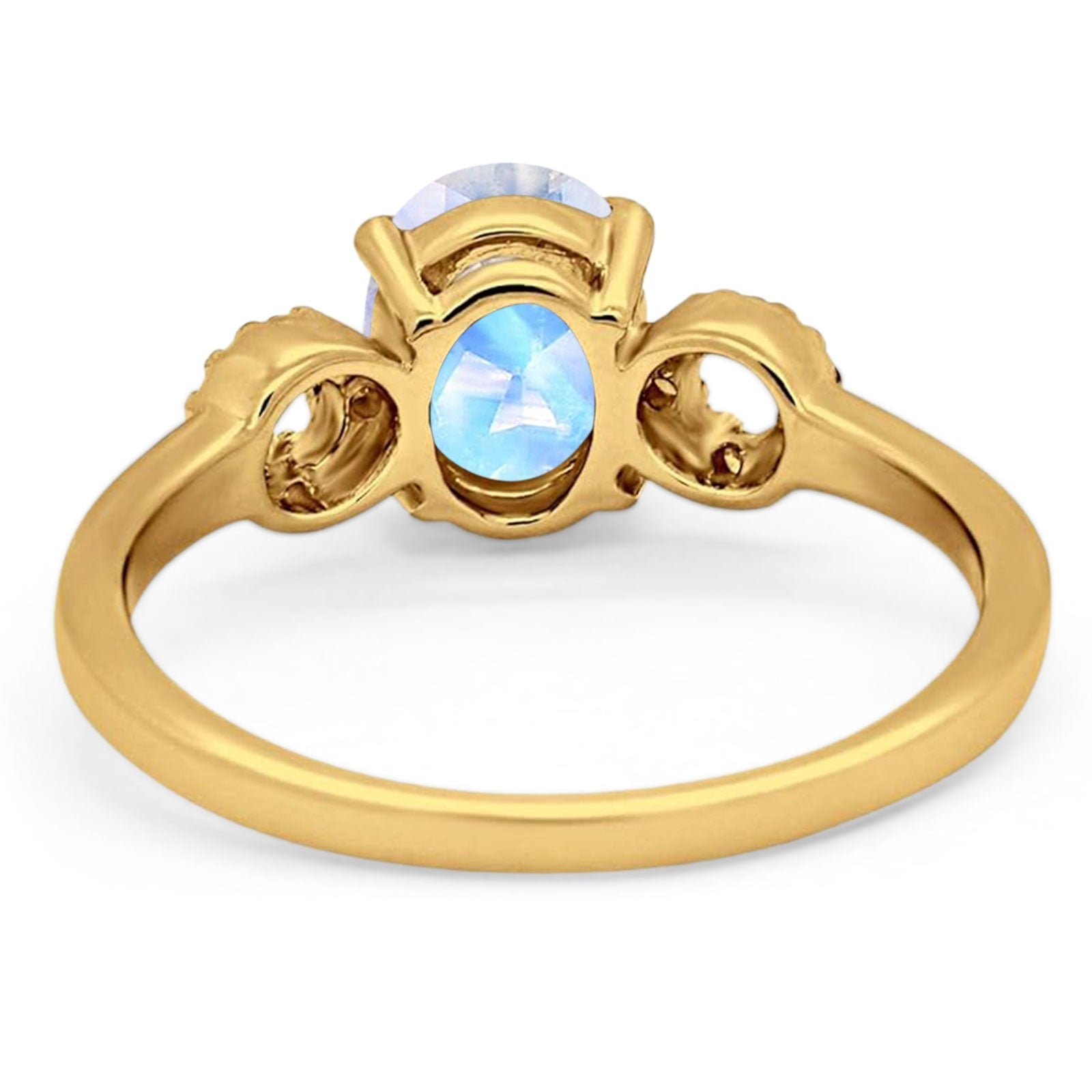 Art Deco Oval Natural Stone Filigree Ring