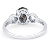 Art Deco Oval Natural Stone Filigree Ring