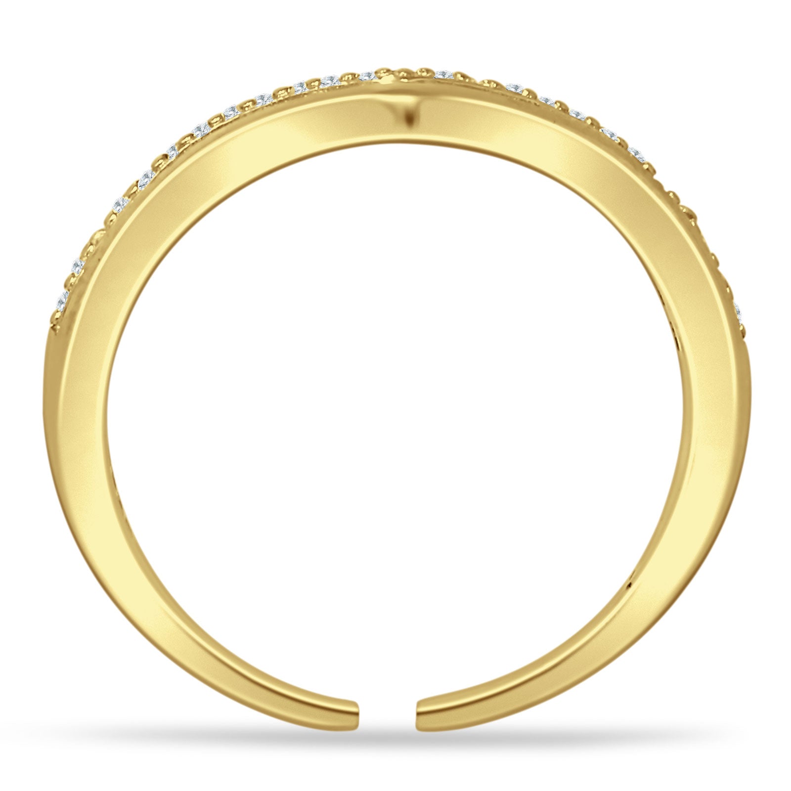 Curved Contour Chevron Ring