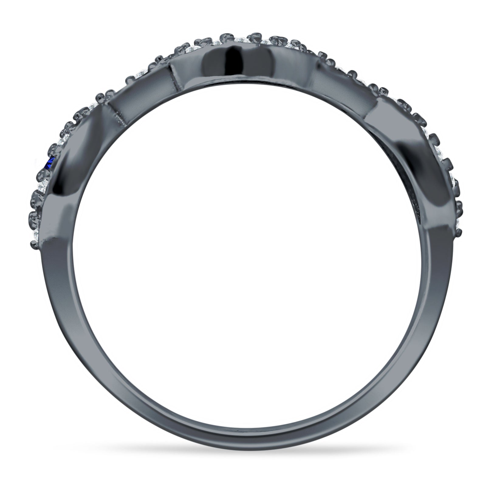 Art Deco 4mm Evil Eye Marquise Band Cluster Cubic Zirconia 925 sterling Silver