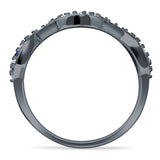 Art Deco 4mm Evil Eye Marquise Band Cluster Cubic Zirconia 925 sterling Silver