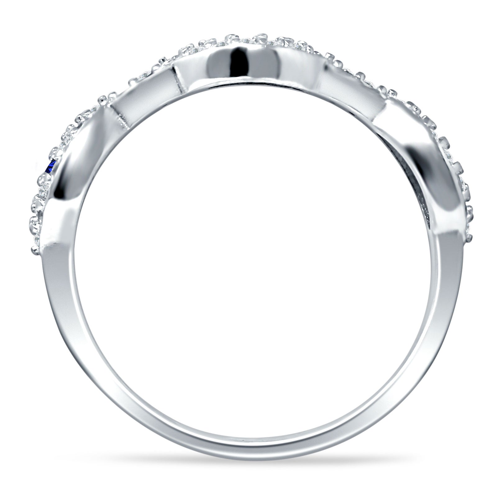 Art Deco 4mm Evil Eye Marquise Band Cluster Cubic Zirconia 925 sterling Silver