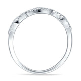Half Eternity 4mm Cluster Round Cubic Zirconia Bands 925 Sterling Silver