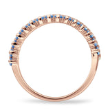 Half Eternity 5mm Blue CZ & Yellow CZ Wedding Band 925 Sterling Silver