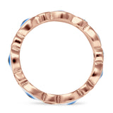 Evil Eye 4mm Round Cubic Zirconia Stackable Band 925 Sterling Silver