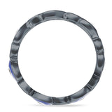 Heart 5mm Evil Eye Ring Cubic Zirconia Stackable Band 925 Sterling Silver