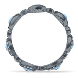 Round Halo CZ Evil Eye Ring