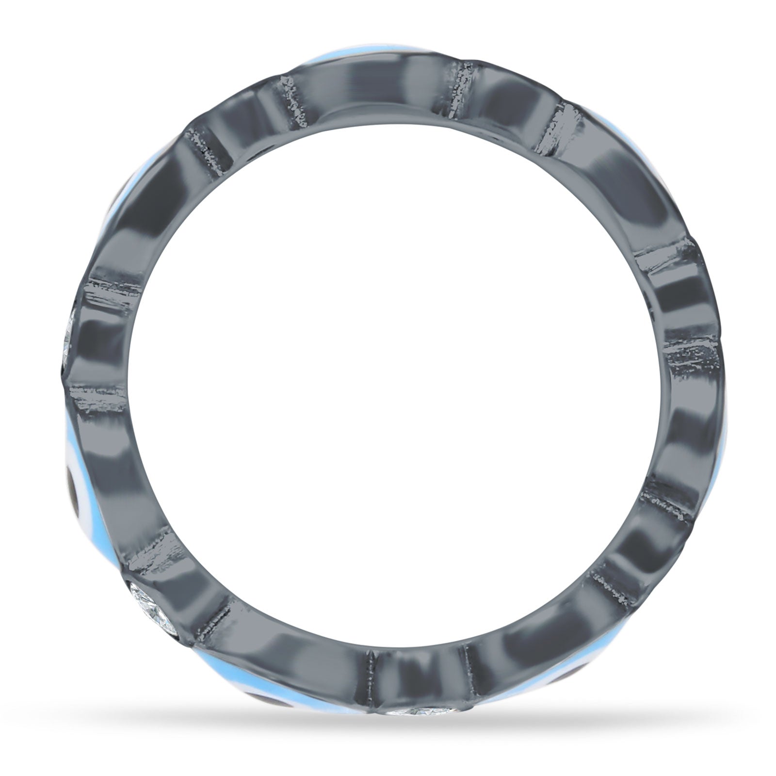 Evil Eye Ring CZ Full Eternity Band.