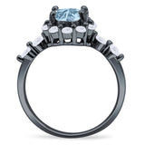 Vintage Style Round Natural Stone Flower Ring