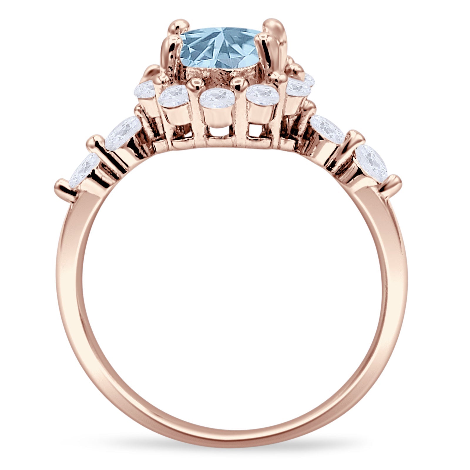 Vintage Style Round Natural Stone Flower Ring