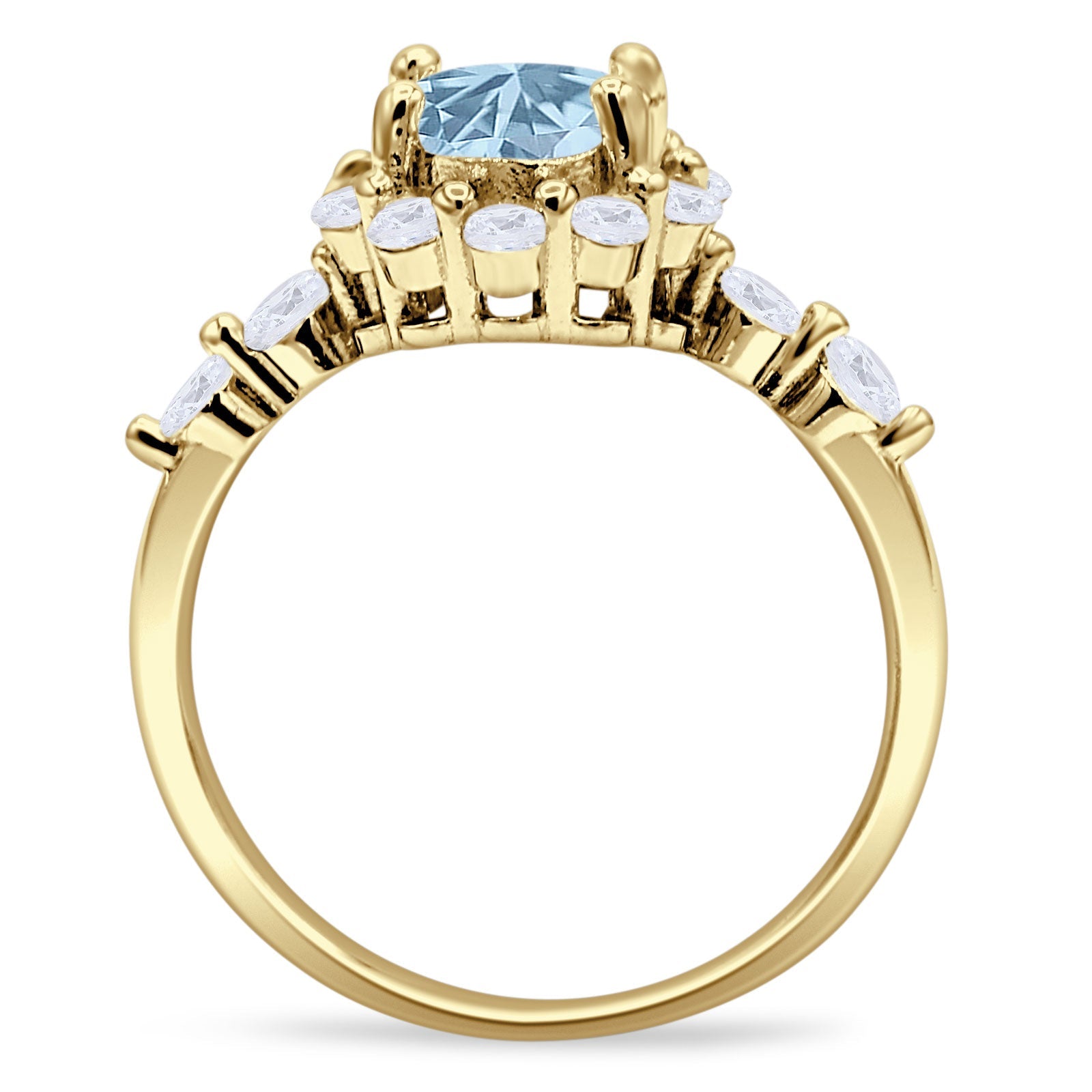 Vintage Style Round Natural Stone Flower Ring