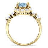 Vintage Style Round Natural Stone Flower Ring