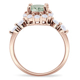 Vintage Style Round Natural Stone Flower Ring