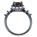 Vintage Style Round Natural Stone Flower Ring