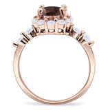 Vintage Style Round Natural Stone Flower Ring