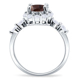Vintage Style Round Natural Stone Flower Ring
