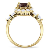 Vintage Style Round Natural Stone Flower Ring