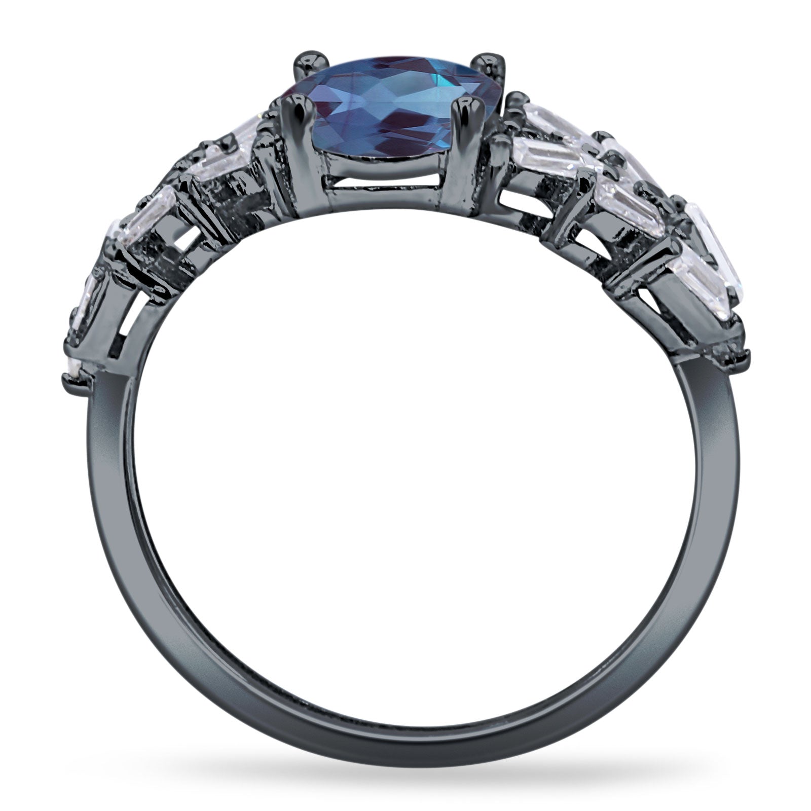 Oval Natural Stone Wedding Cocktail Ring
