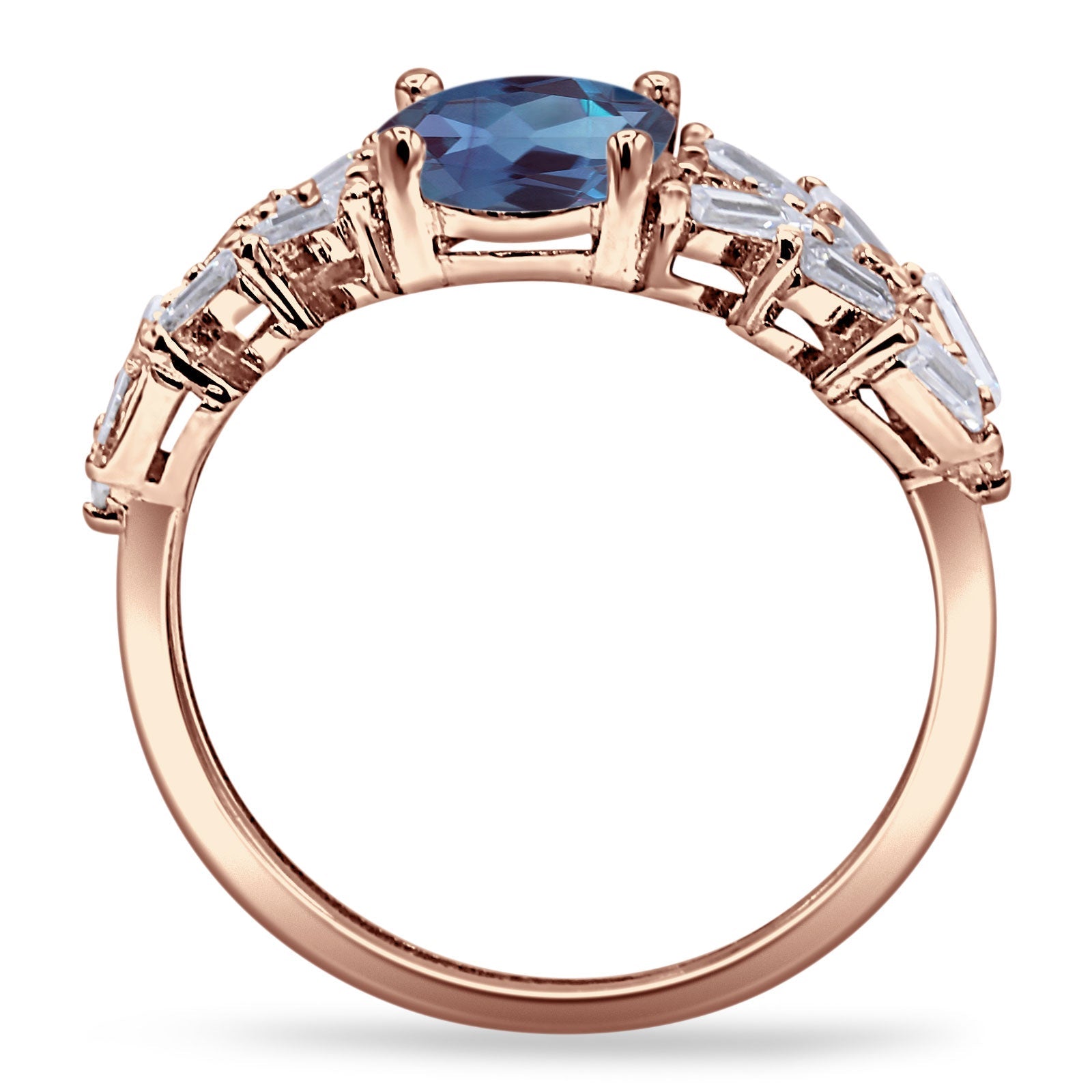 Oval Natural Stone Wedding Cocktail Ring