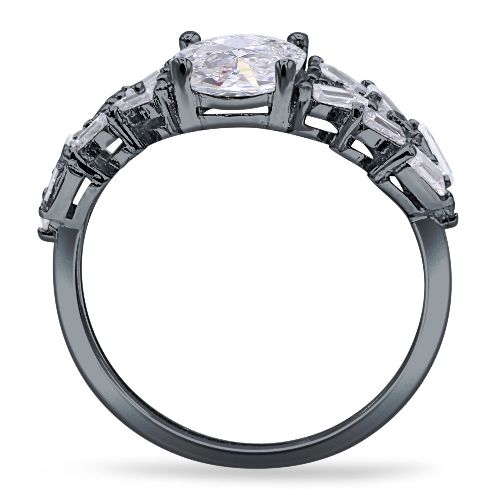 Oval Natural Stone Wedding Cocktail Ring