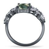 Oval Natural Stone Wedding Cocktail Ring