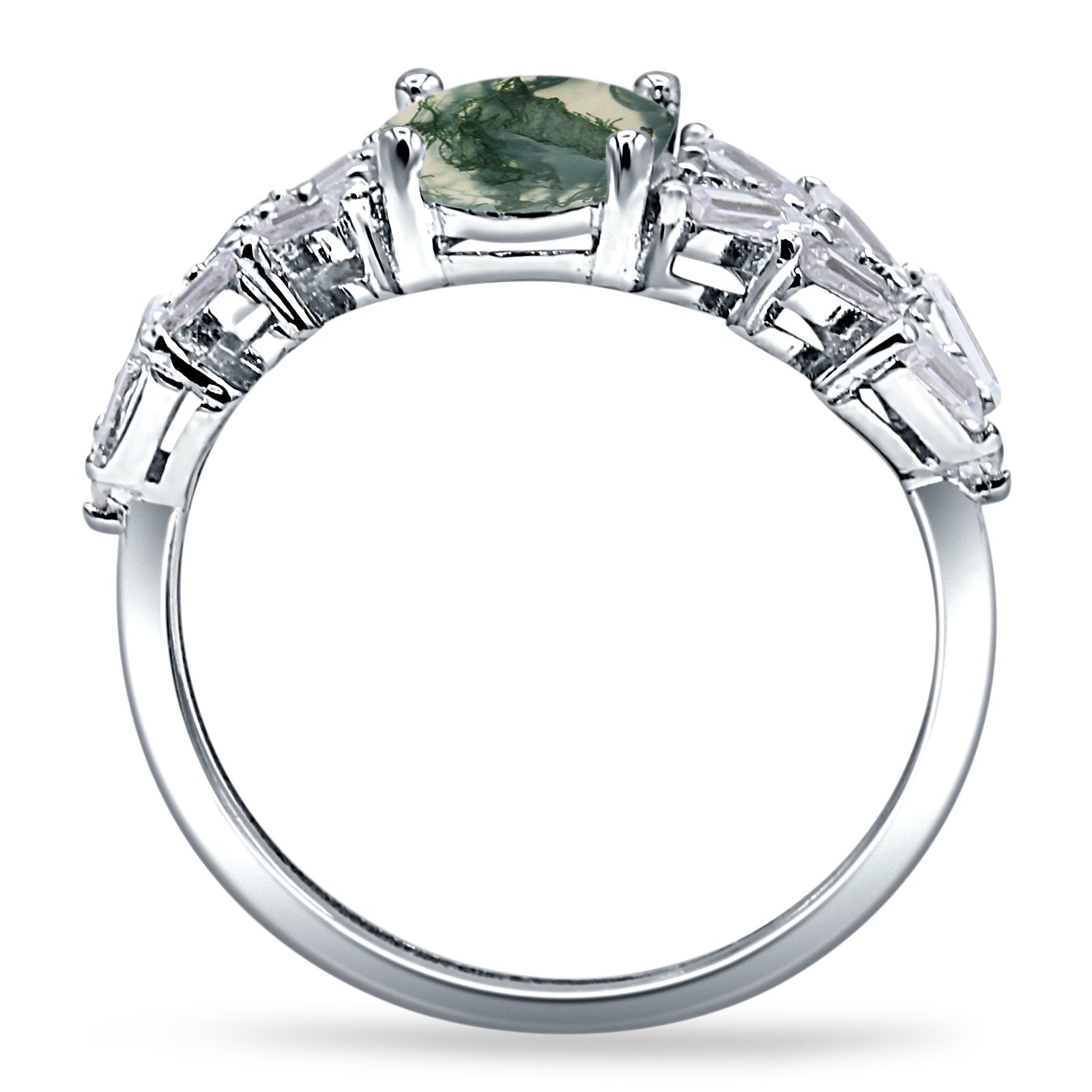 Oval Natural Stone Wedding Cocktail Ring