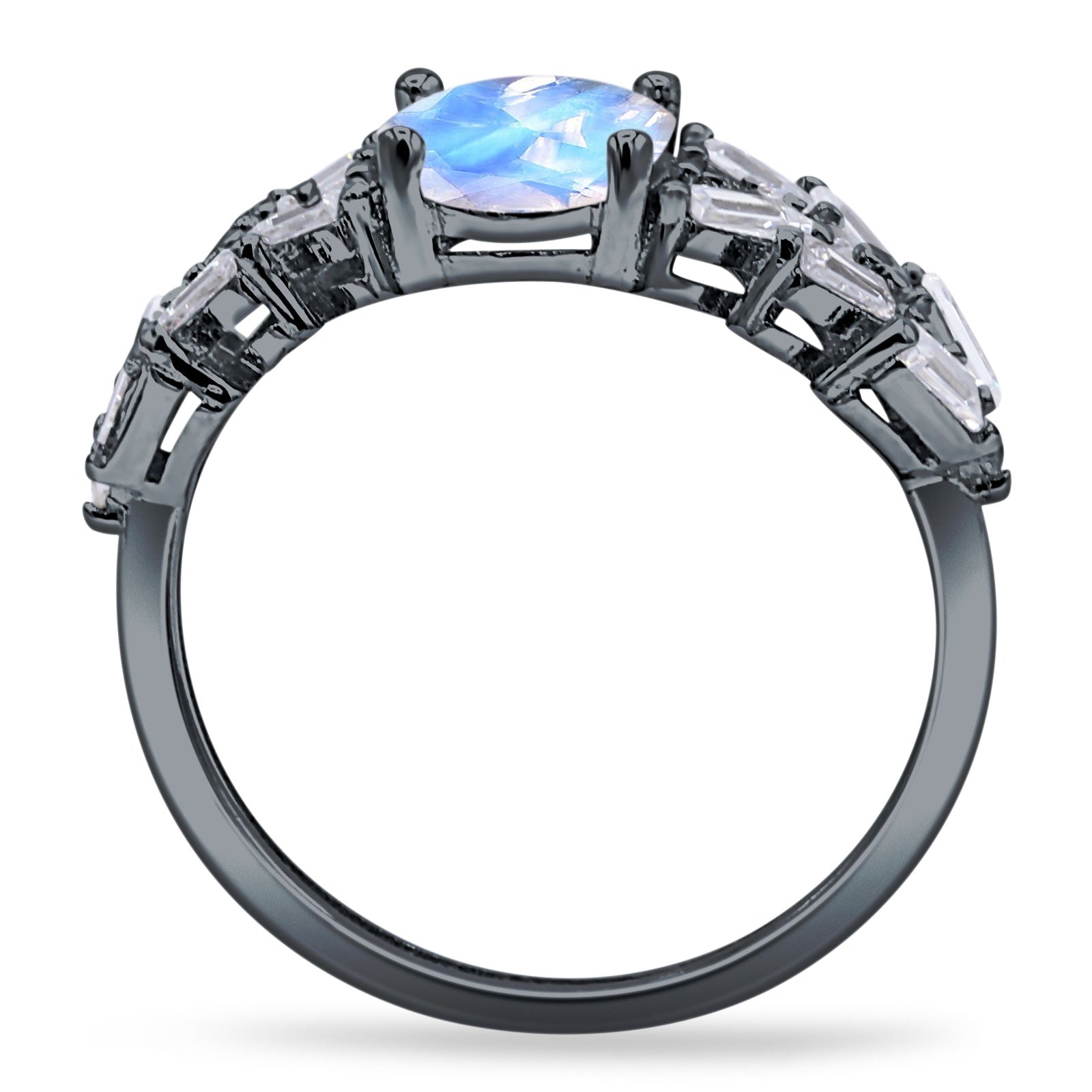 Oval Natural Stone Wedding Cocktail Ring