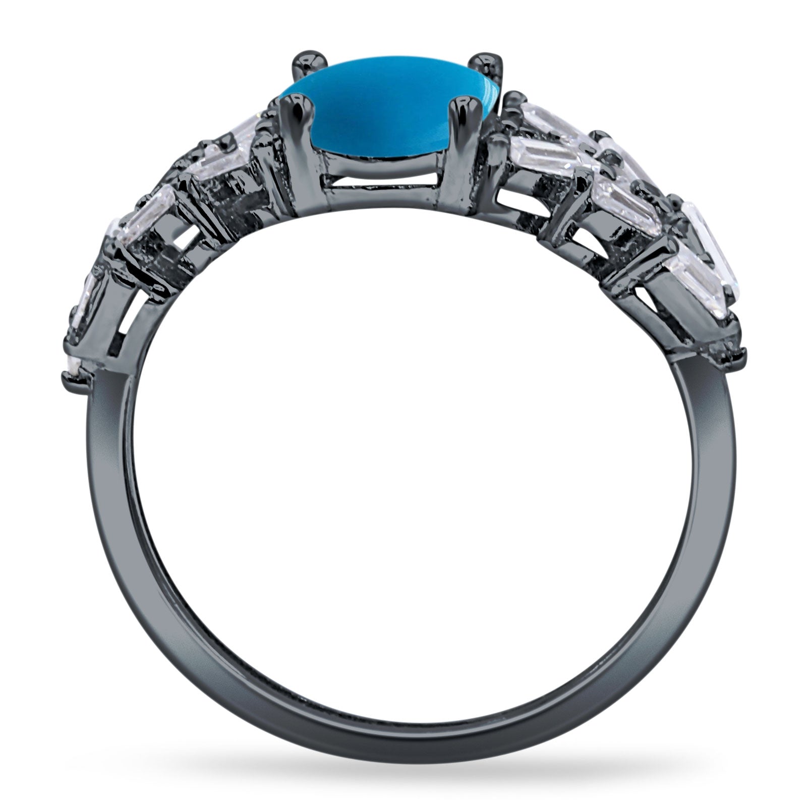 Oval Natural Stone Wedding Cocktail Ring