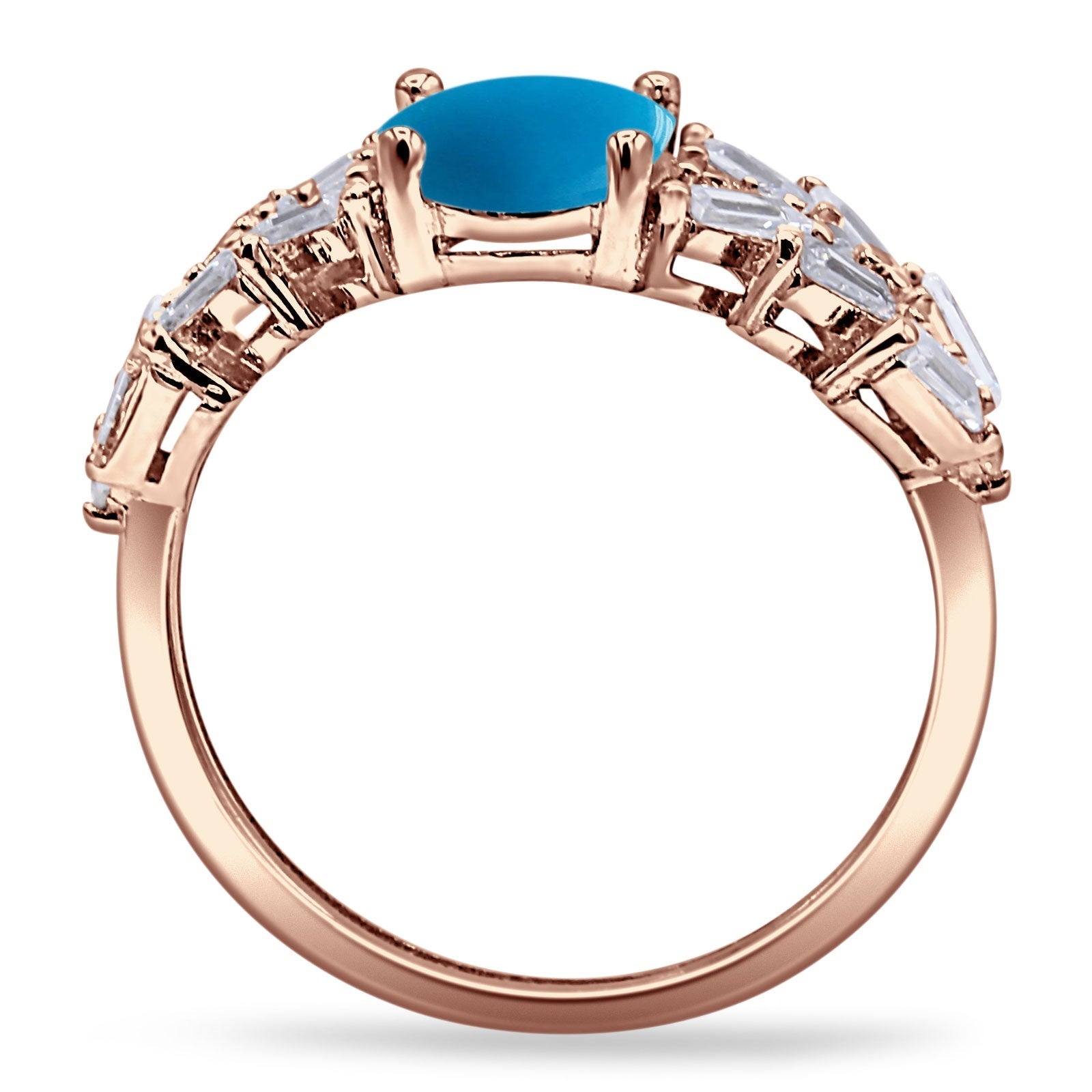 Oval Natural Stone Wedding Cocktail Ring