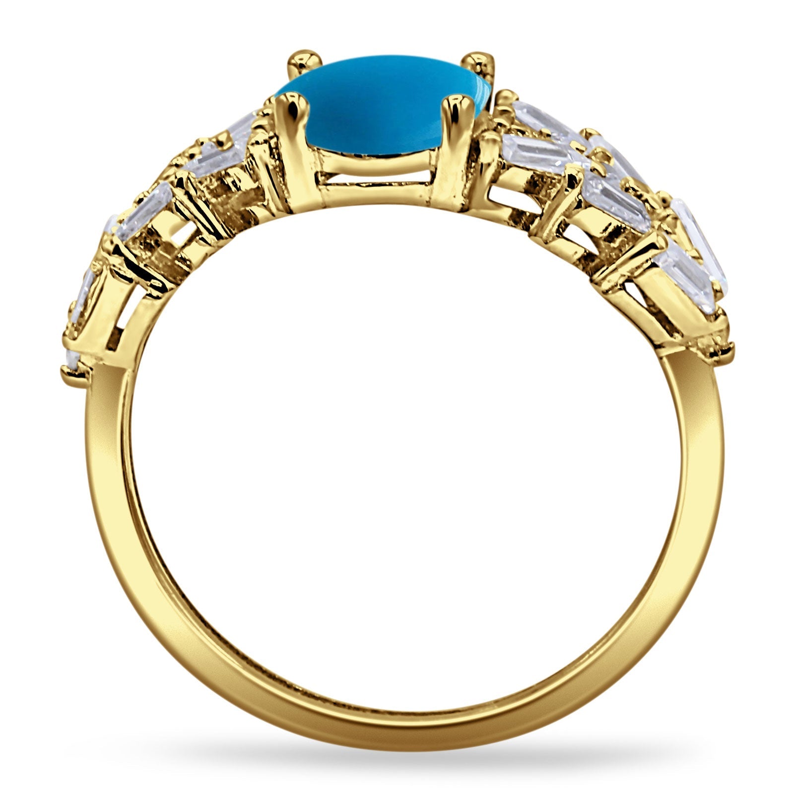 Oval Natural Stone Wedding Cocktail Ring