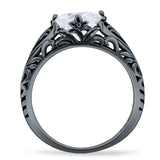 Round CZ Floral Ring