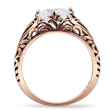 Round CZ Floral Ring