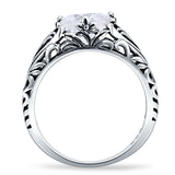 Round CZ Floral Ring