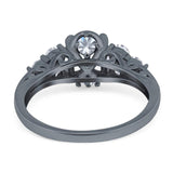 Vintage Style Round Natural Stone Filigree Ring