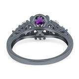 Vintage Style Round Natural Stone Filigree Ring