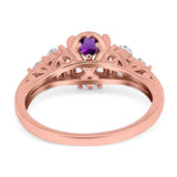 Vintage Style Round Natural Stone Filigree Ring
