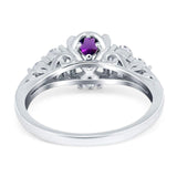 Vintage Style Round Natural Stone Filigree Ring