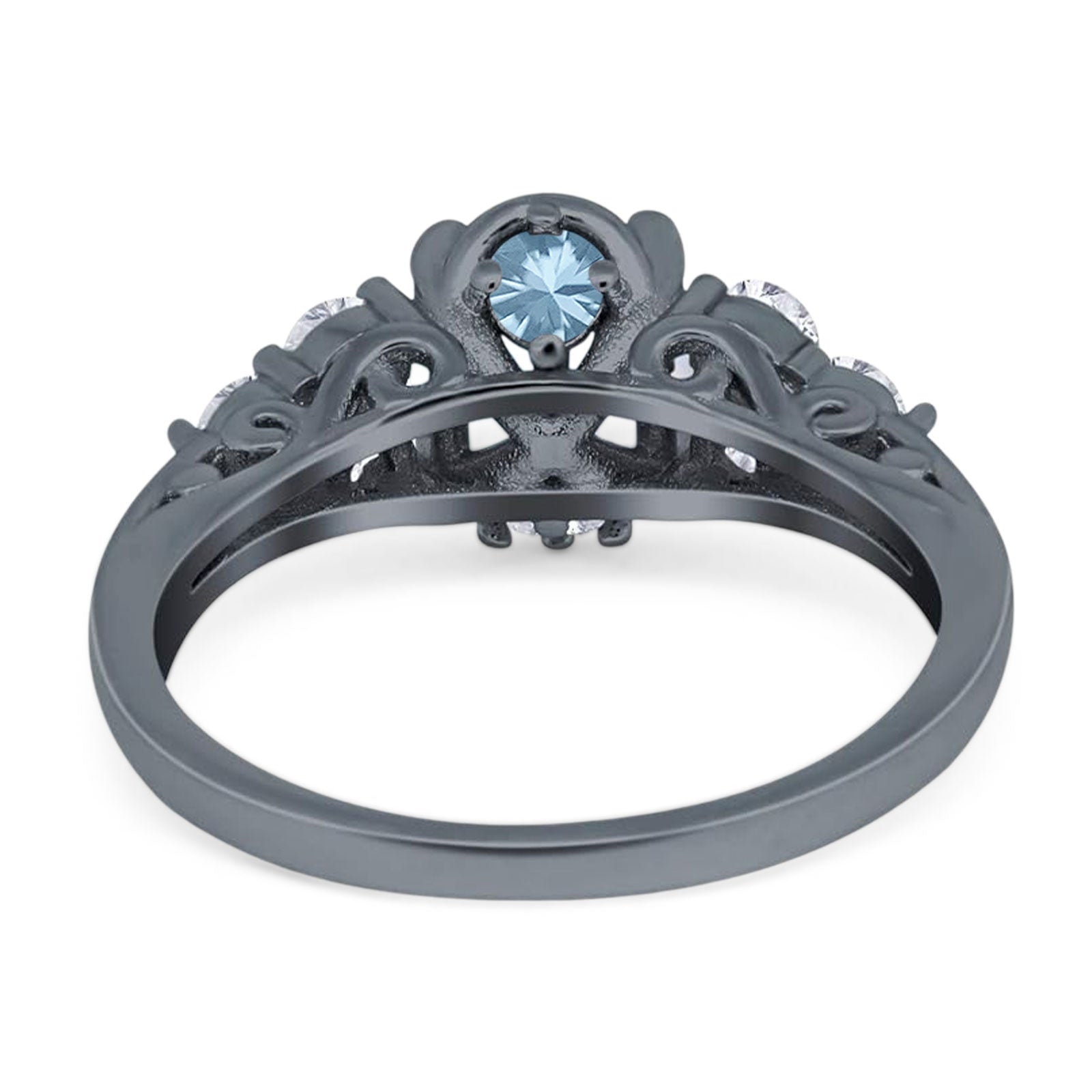 Vintage Style Round Natural Stone Filigree Ring