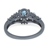 Vintage Style Round Natural Stone Filigree Ring